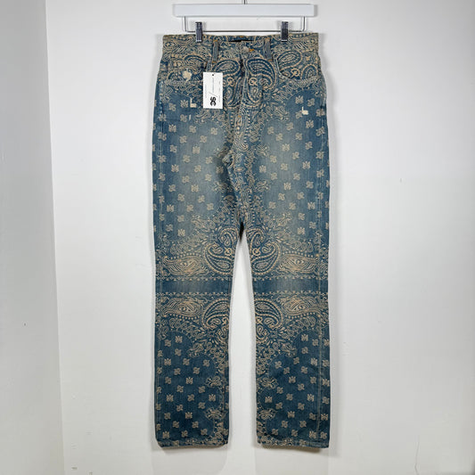 Amiri Bandana Paisley Denim Pants Size 30