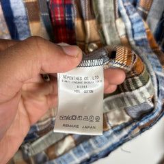 Needles Rebuild Ribbon Cut Flannel Shirt Size L