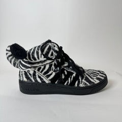 Jeremy Scott x Adidas Zebra Fur High Top Sneaker Size 6.5