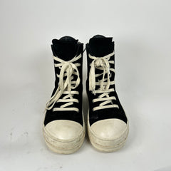 Rick Owens Black Suede High-Top Ramones Size 42