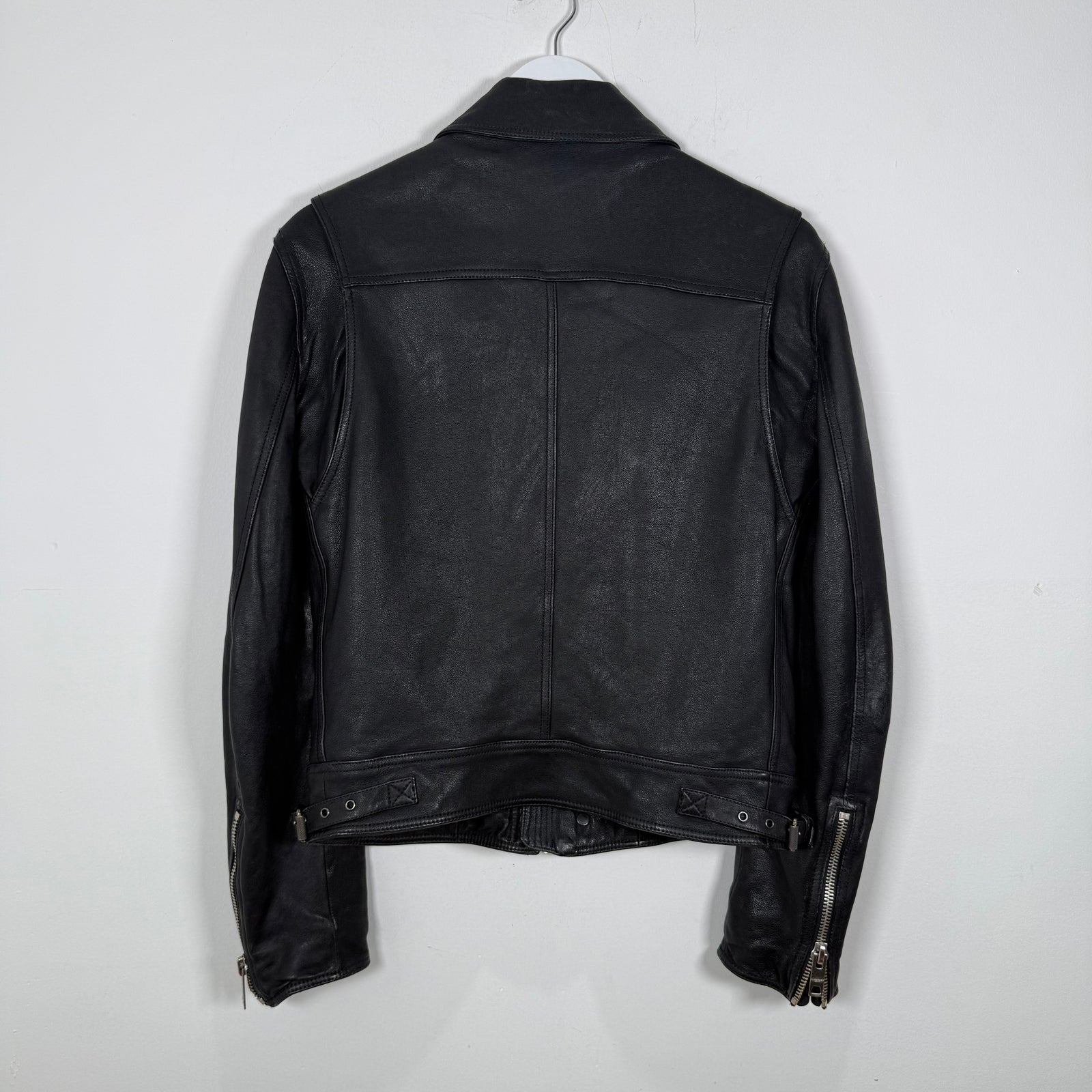 Burberry Brit Navy Leather Zip-Up Jacket Size S