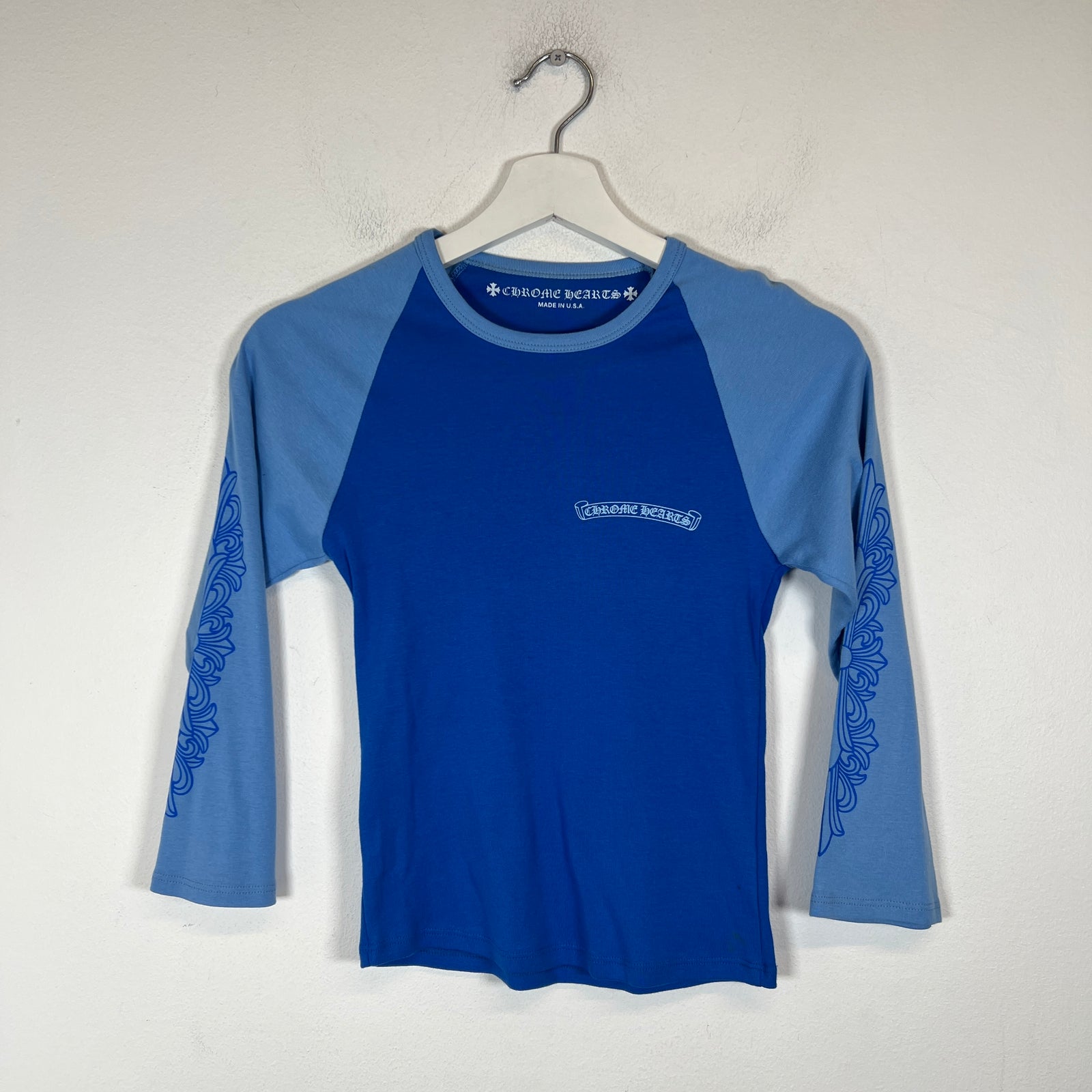 Chrome Hearts Baby Blue Floral Long Sleeve Size M