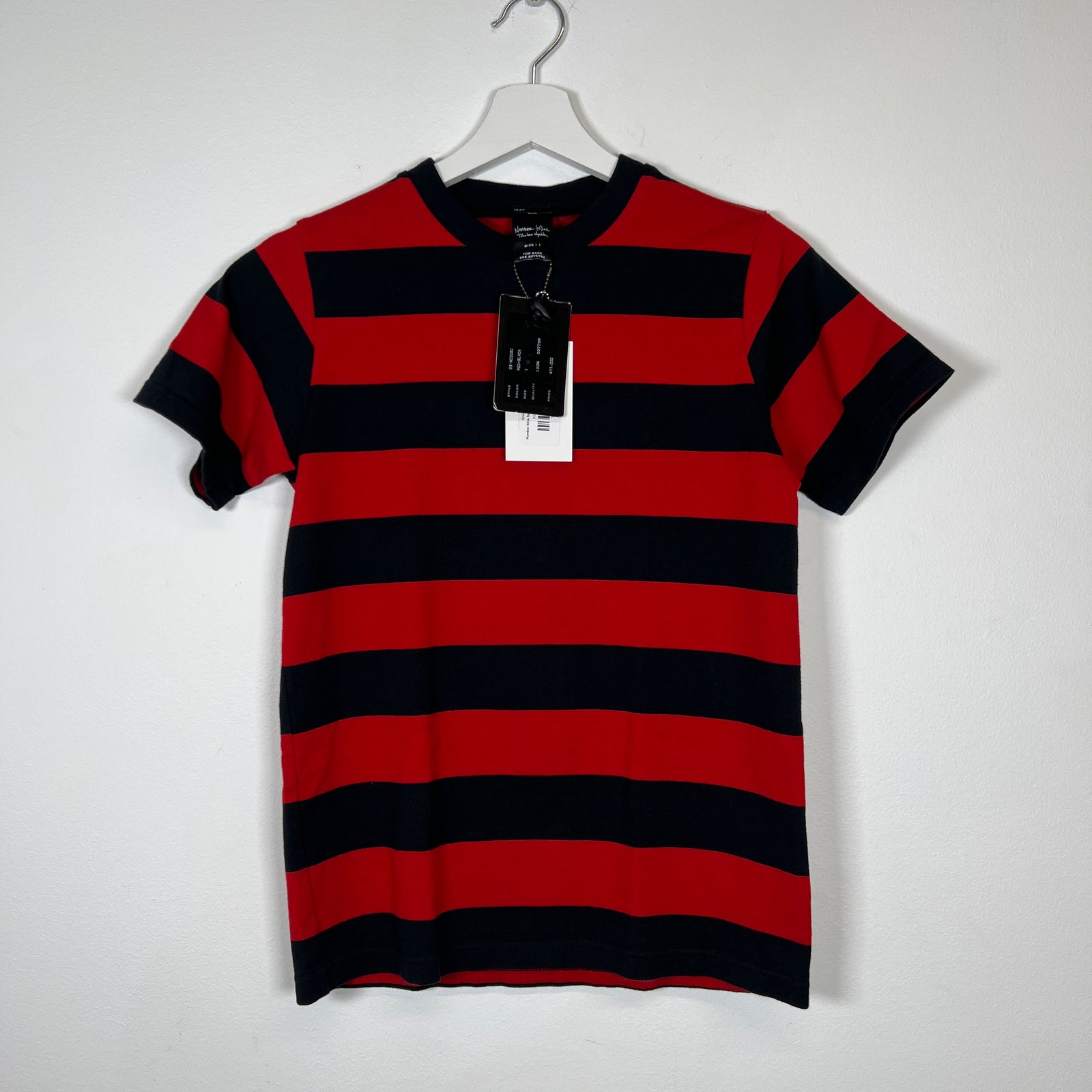 Number Nine Red/Black Striped Tee Sz 1