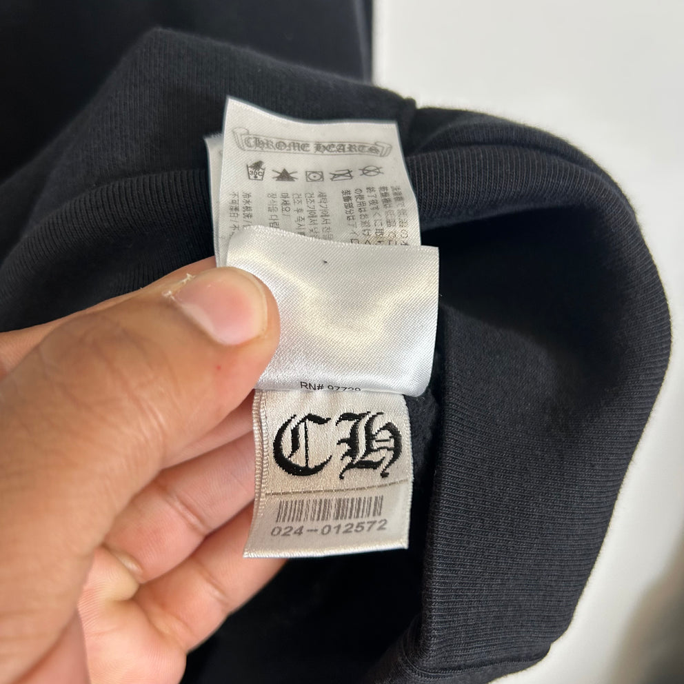 Chrome Hearts Black Vertical Logo Hoodie Size L