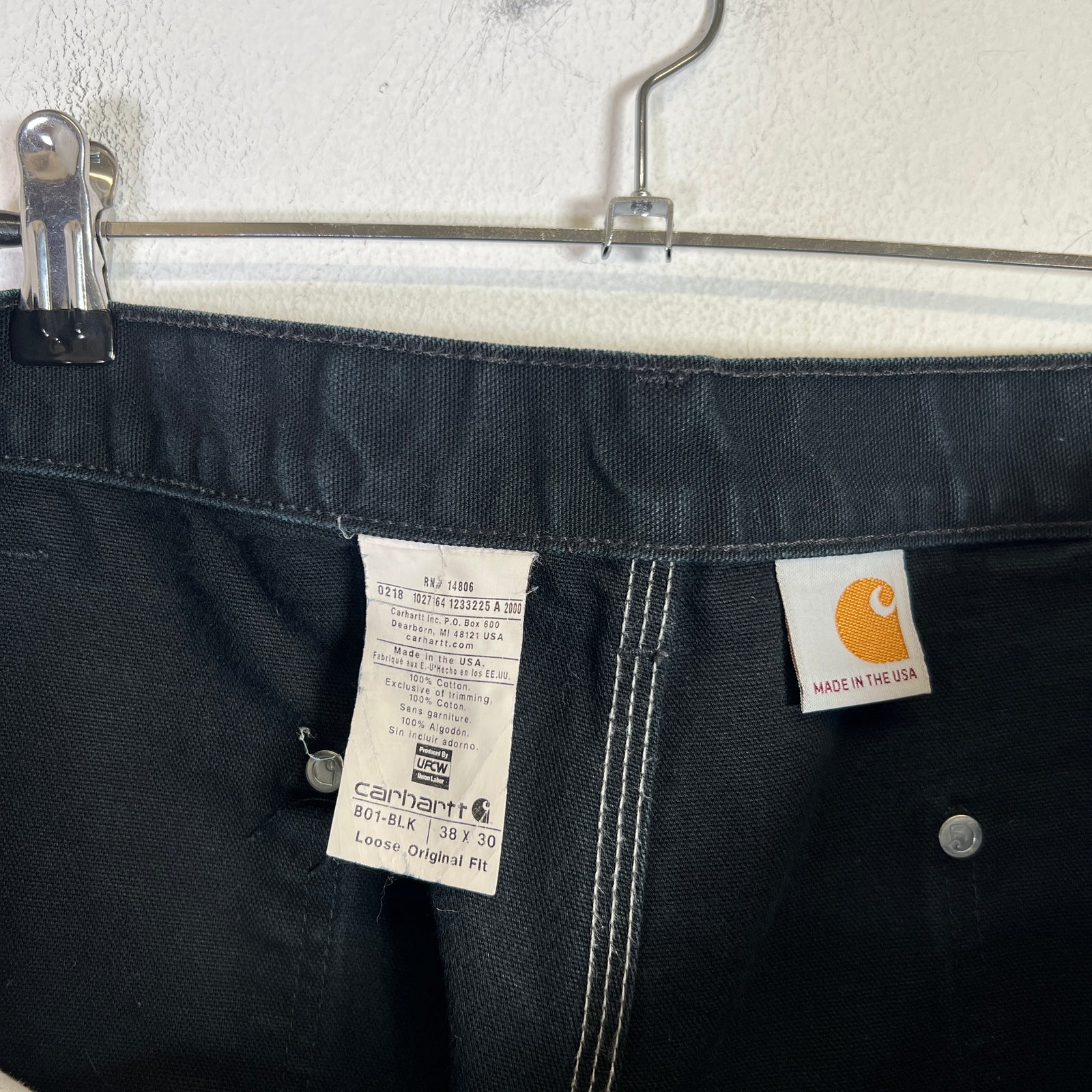 Carhartt Vintage Black Distressed Double Knee Carpenter Pants 002