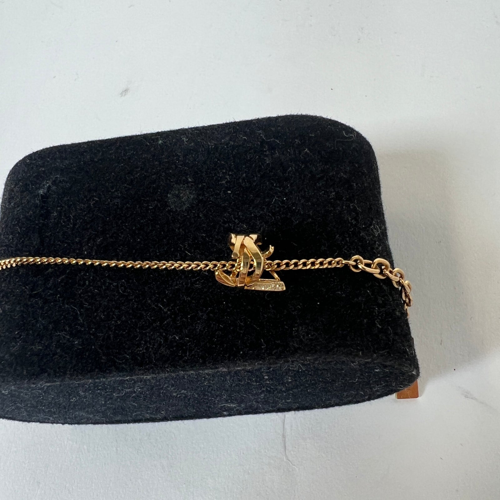 Saint Laurent Gold YSL Curve Link Bracelet