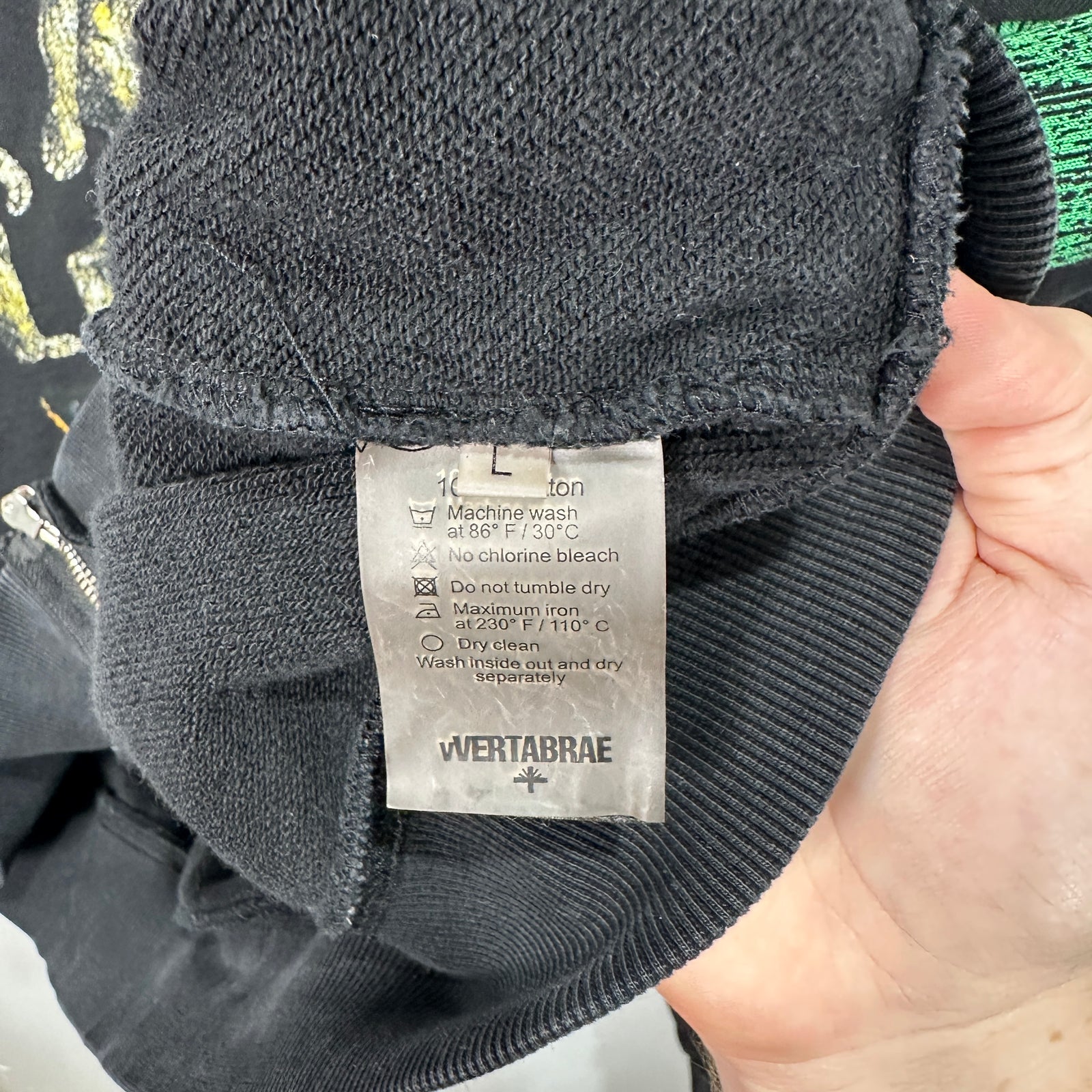 Vertabrae Montage Black Zip Up Hoodie Size L