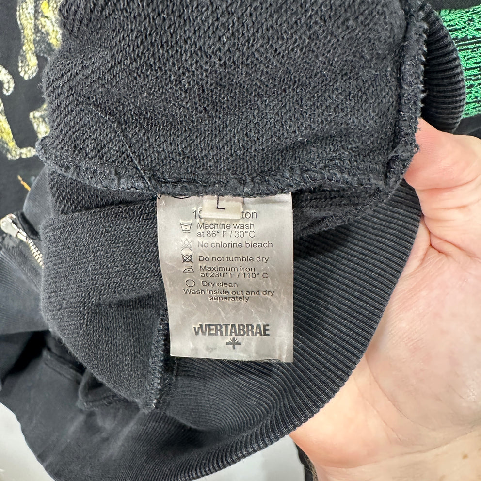 Vertabrae Montage Black Zip Up Hoodie Size L