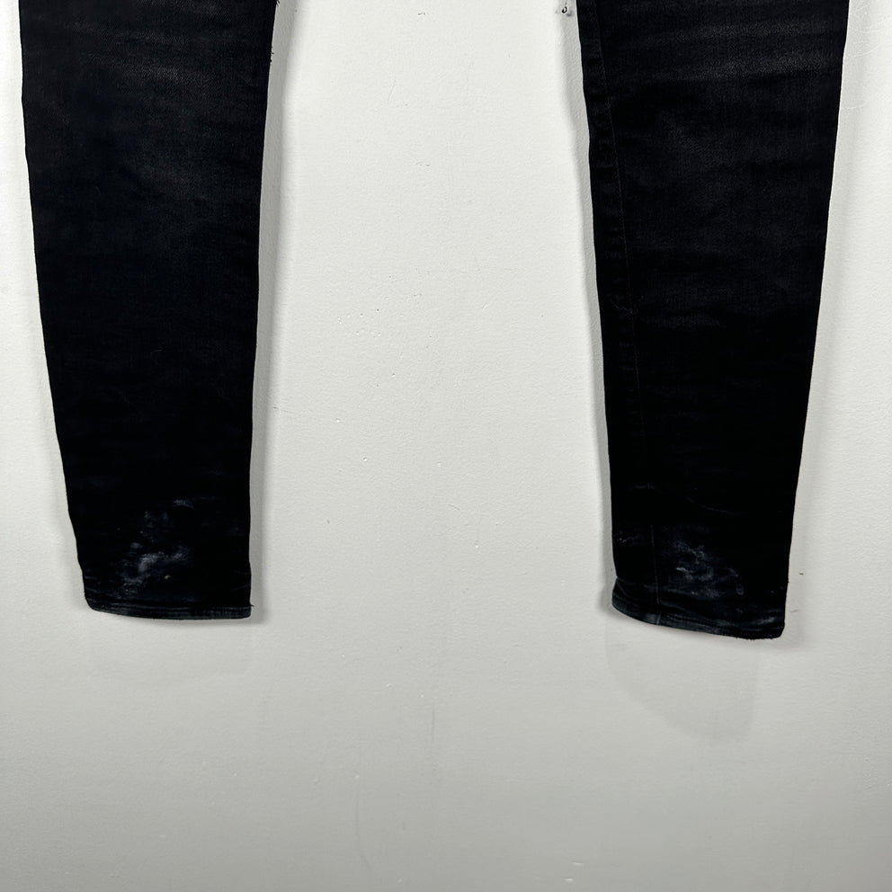 Amiri MX1 Black Paisley Patch Jeans Size 28