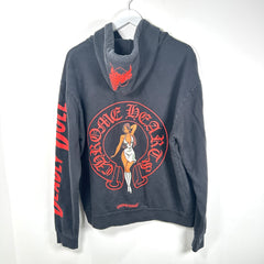Chrome Hearts Black/Red 'Deadly Doll' Graphic Hoodie Size M