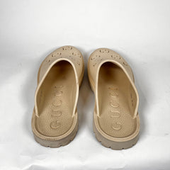Gucci Tan Rubber Mules Size 9