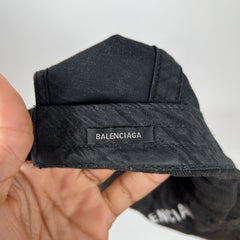 Balenciaga Black Distressed Logo Cap Size M