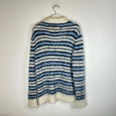 Marni Blue Striped Mohair Cardigan Size 46