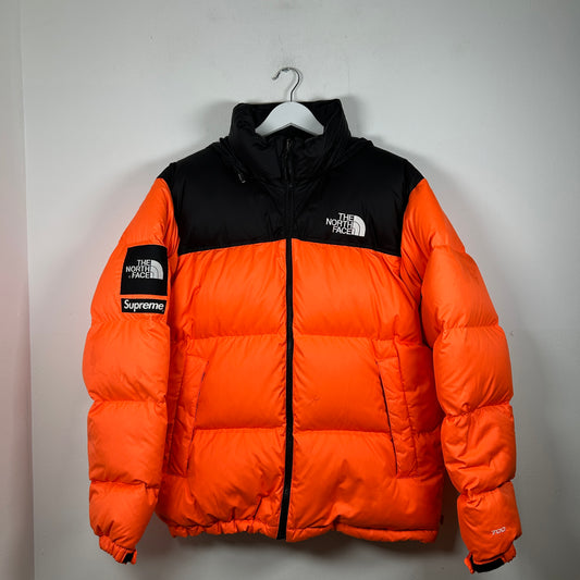 Supreme North Face Nupste Orange Puffer Size L
