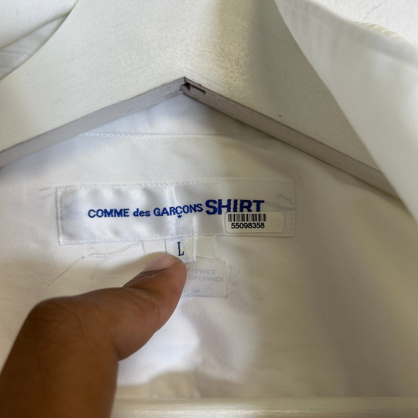 CDG SHIRT White Hybrid Jacket Size L