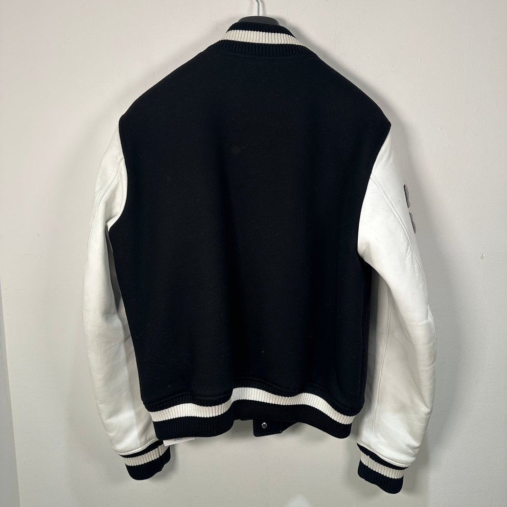Off-White Black 'OW' Patched Varsity Jacket Size M