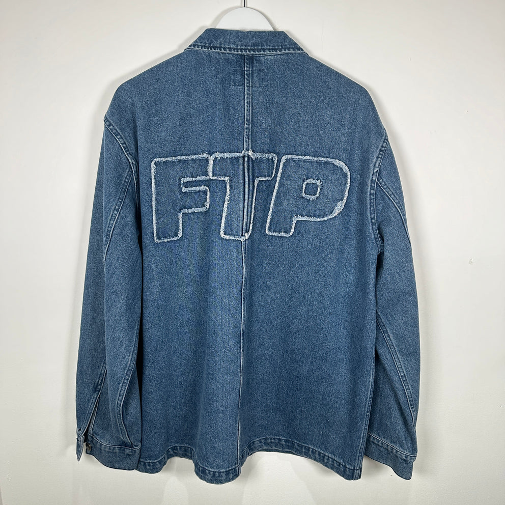 FTP Zip-Up Denim Chore Jacket Size L
