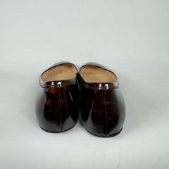 Christian Louboutin Tortoise Patent Square Toe Ballet Flats Size 38