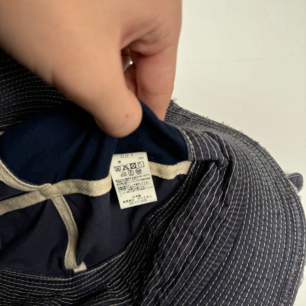 Kapital Navy Boro Bucket Hat