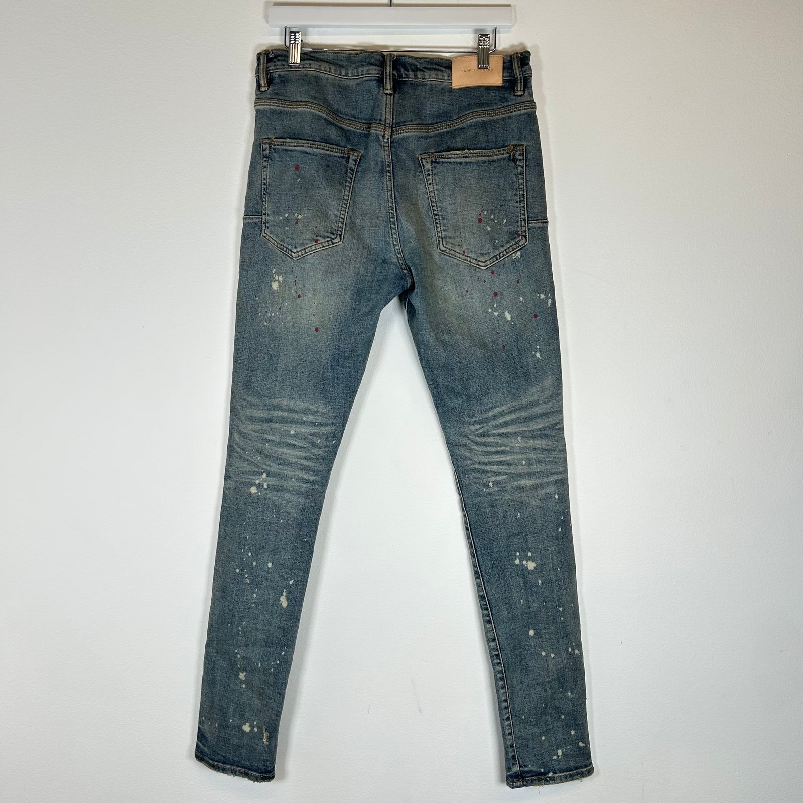Purple Brand Lightwash Paint Splatter Slim Jeans Size 32