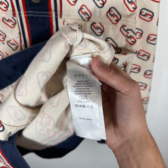 Gucci Interlocking G Logo Printed Trucker Jacket Size 46