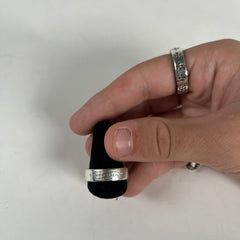 Tiffany Sterling Silver Stamp Logo Diamond Ring Size 10.5