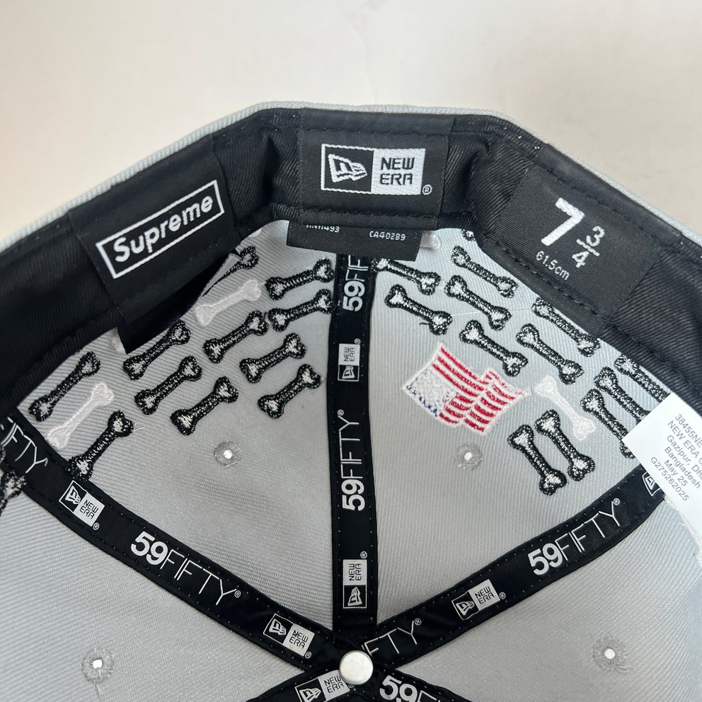 Supreme x New Era Bones Box Logo Fitted Hat