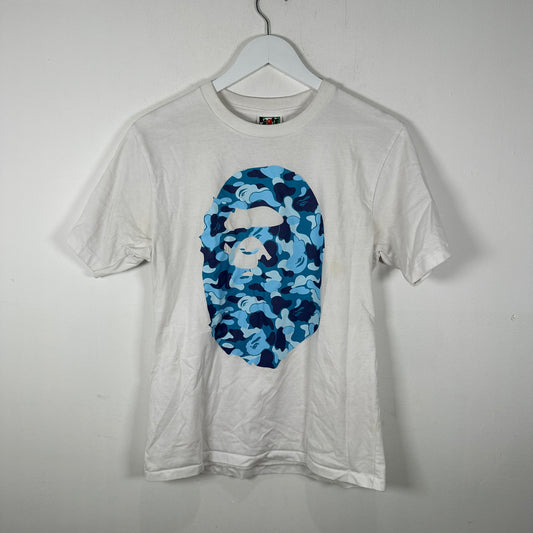 Bape White/Blue Camo Head T-Shirt Size M