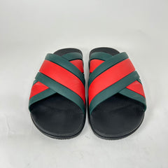 Gucci Black Web Rubber Sandals Size GG 8