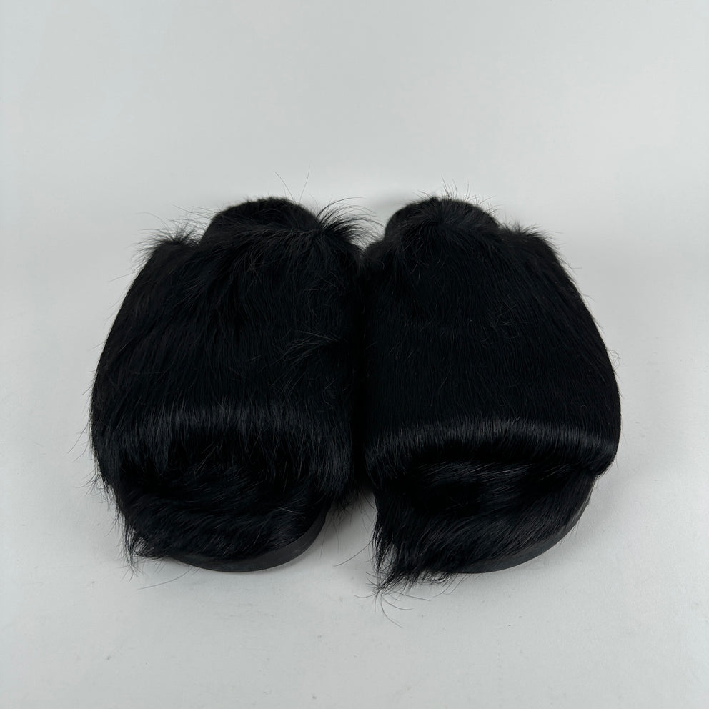 Rick Owens Ponyhair Fur Granolas Slip Ons Size 44