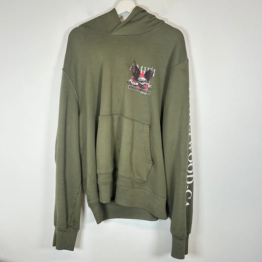 Amiri Olive Eagle Hollywood Hoodie Size XXL