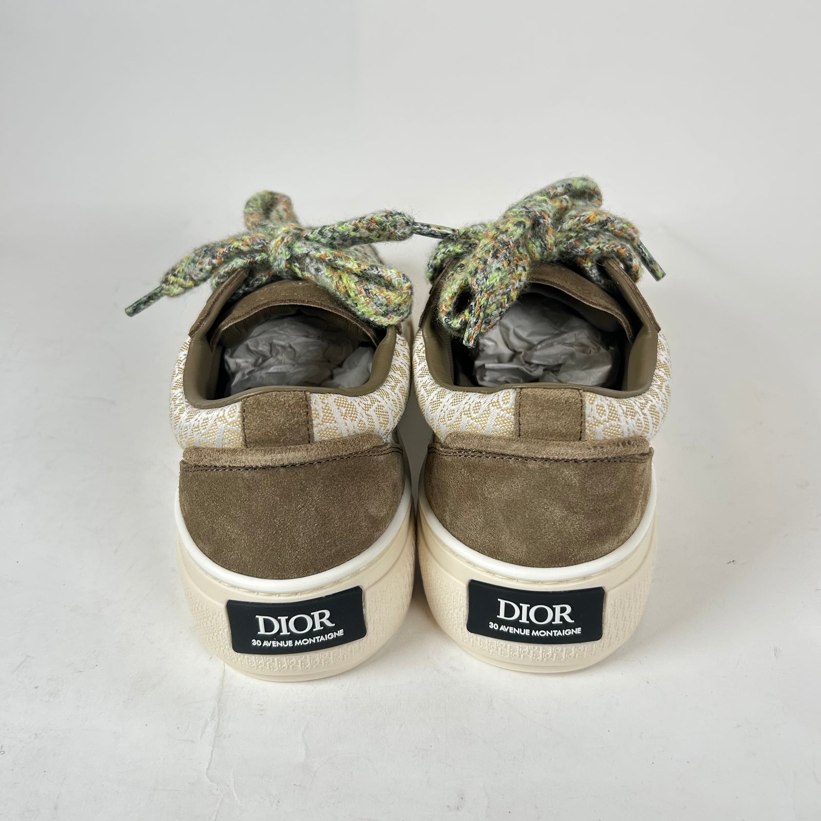 Dior B33 Green/Khaki Oblique Suede Sneaker Size 42