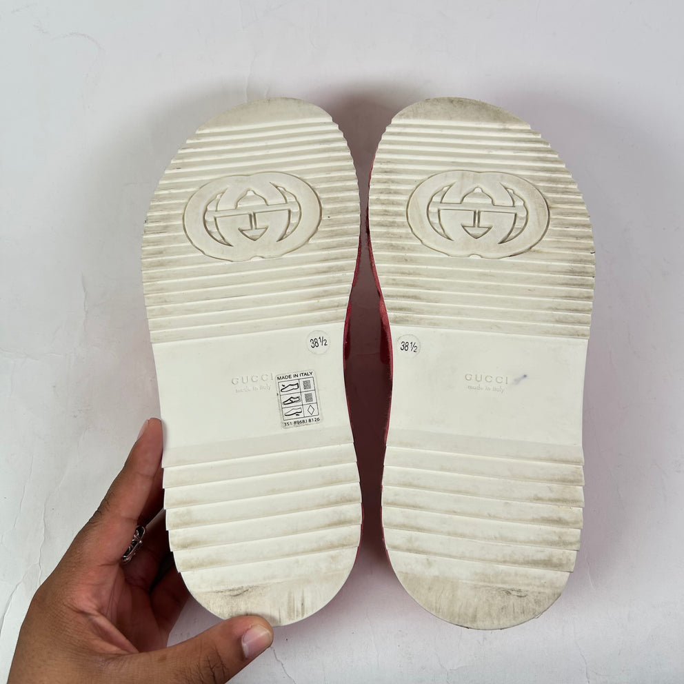 Gucci Pink GG Terry Cloth Platform Sandals