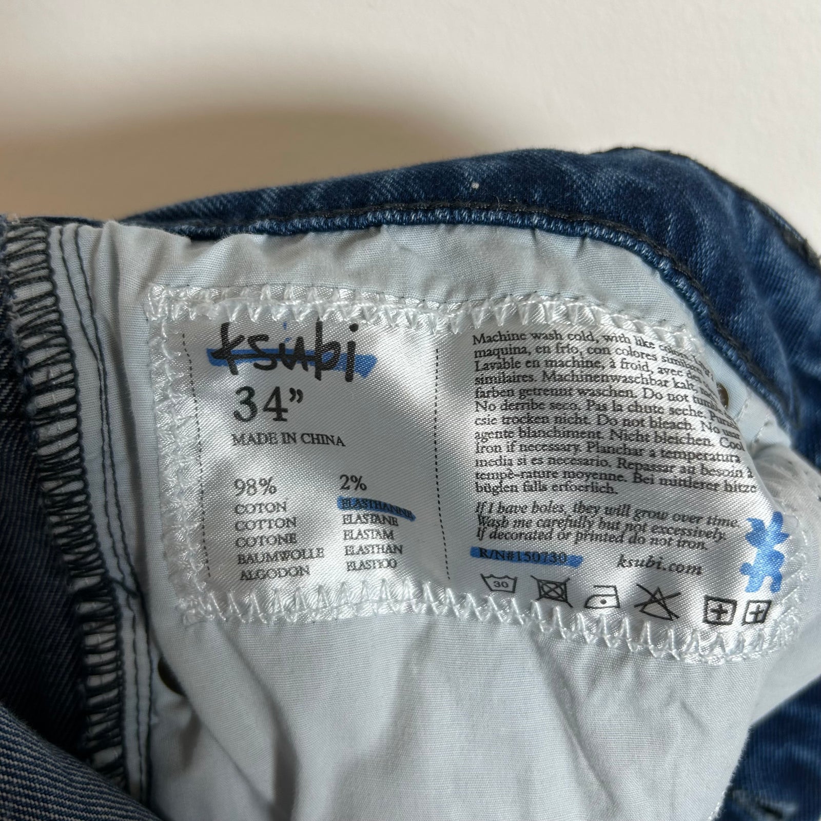 Ksubi Lightwash Chitch Distressed Jeans Size 34