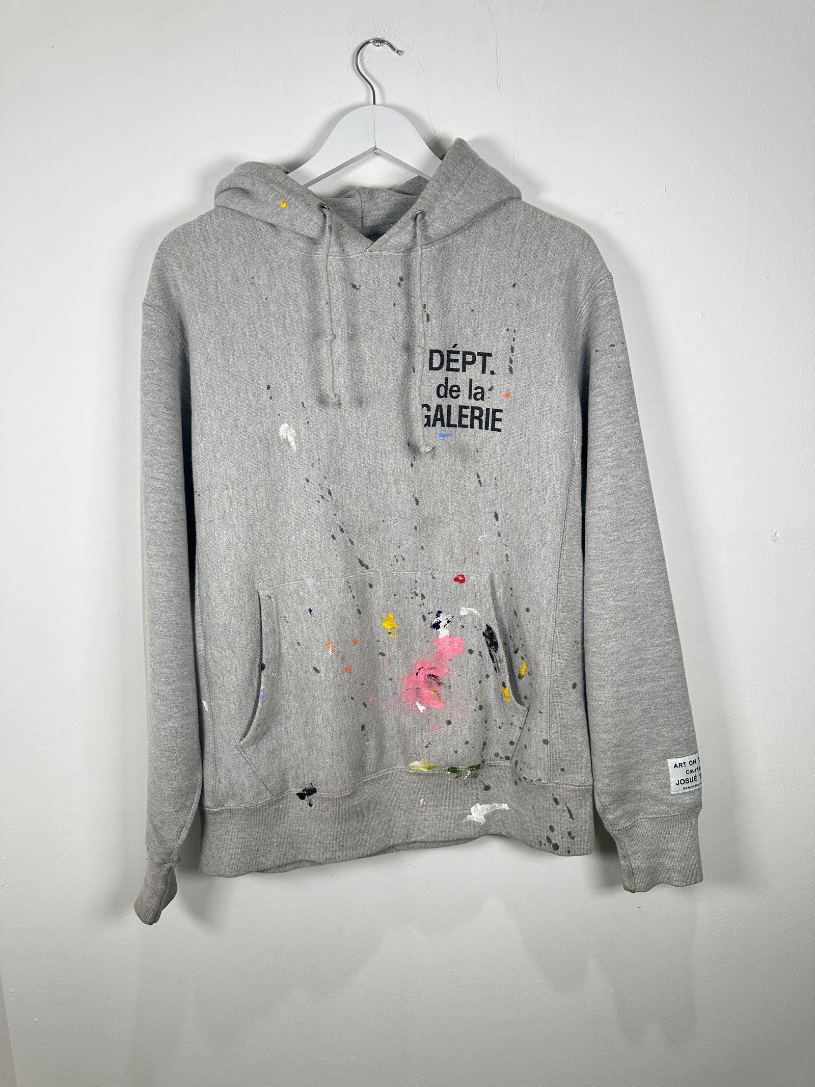 Gallery Dept. Grey Paint Splatter Hoodie Size S