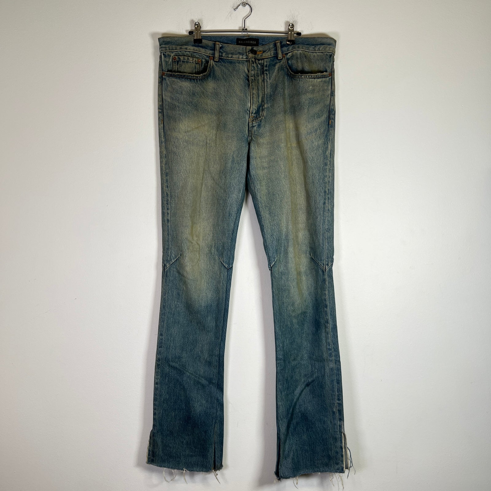Balenciaga FW22 Lightwash Waxed Super Fitted Jeans