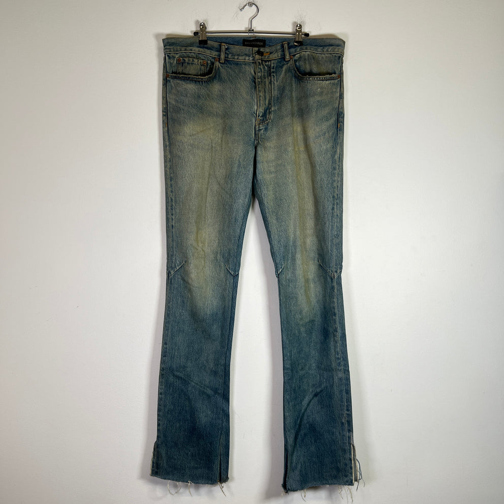 Balenciaga FW22 Lightwash Waxed Super Fitted Jeans