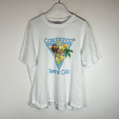 Casablanca White Tennis Club Logo T-Shirt Size XL