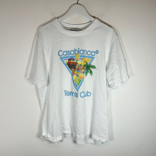 Casablanca White Tennis Club Logo T-Shirt Size XL