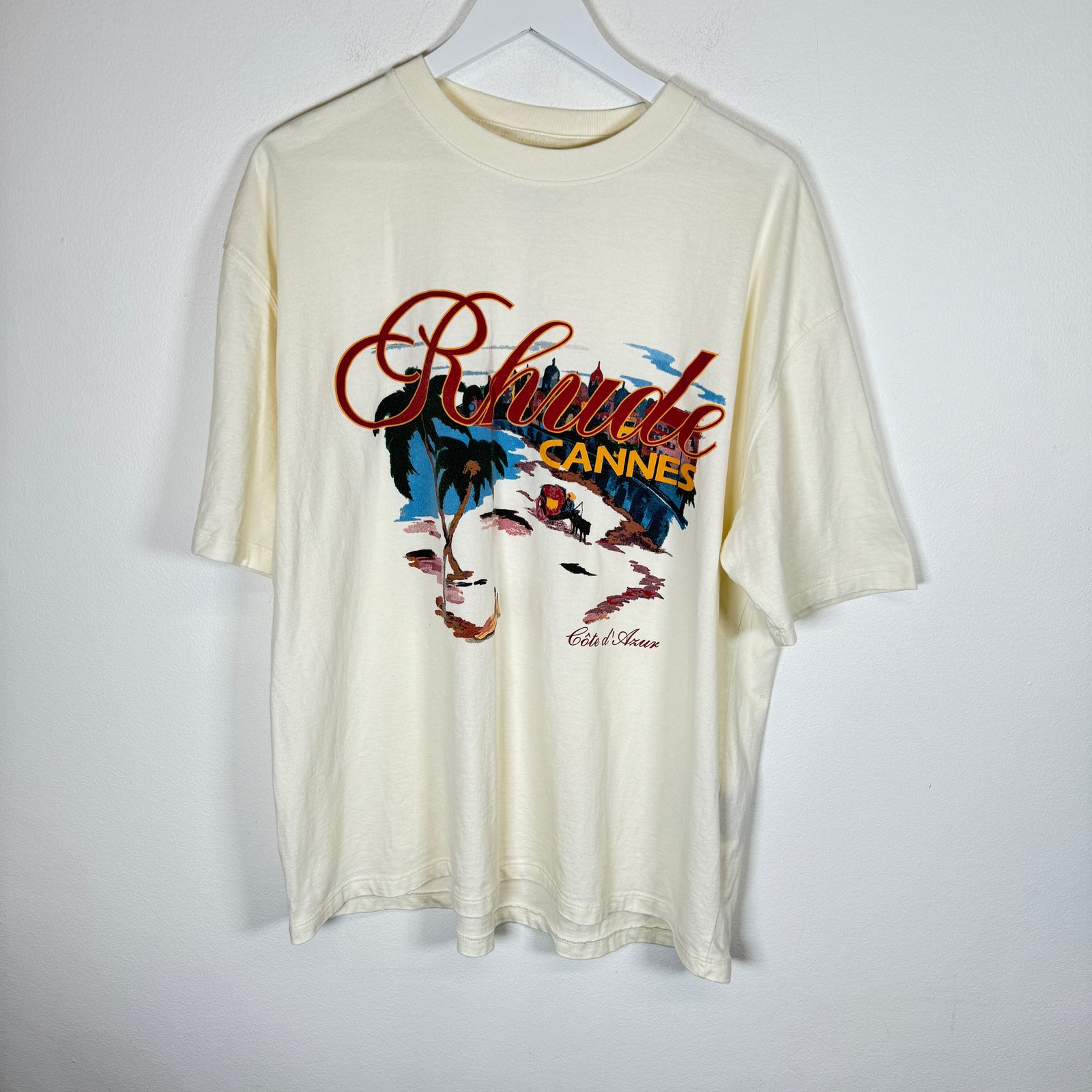 Rhude Cream Cannes Beach Tee Size L
