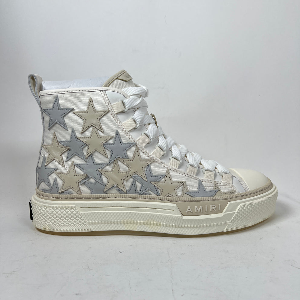 Amiri Grey/White Stars Court High-Top Sneaker Size 42