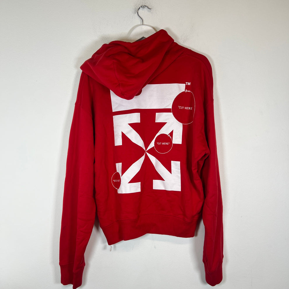 Off-White Red Cut Out Arrows Hoodie Size S