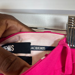 Jacquemus Pink La Papier High Wasted Trousers Size 24