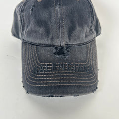 Balenciaga Black Logo Distressed Cap