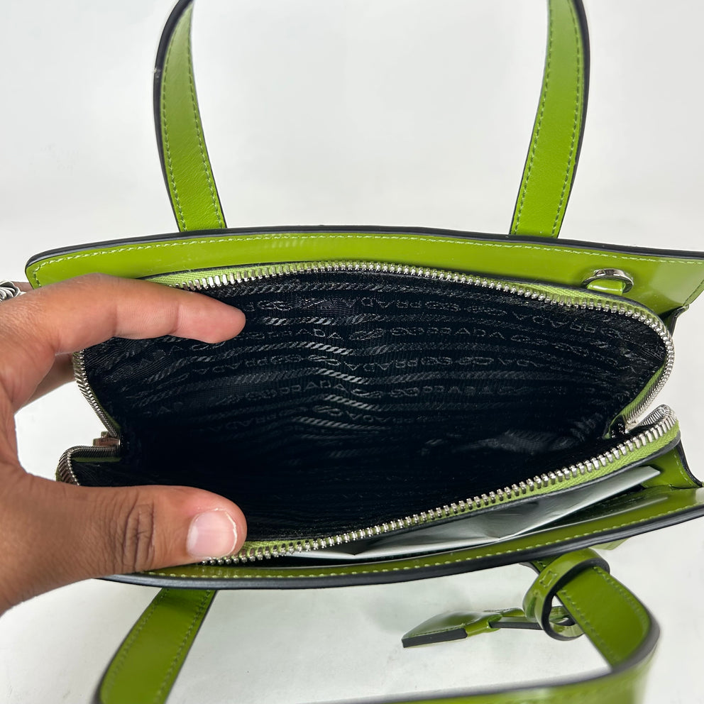 Prada Olive Green Mini Re-Edition 1995 Leather Handbag