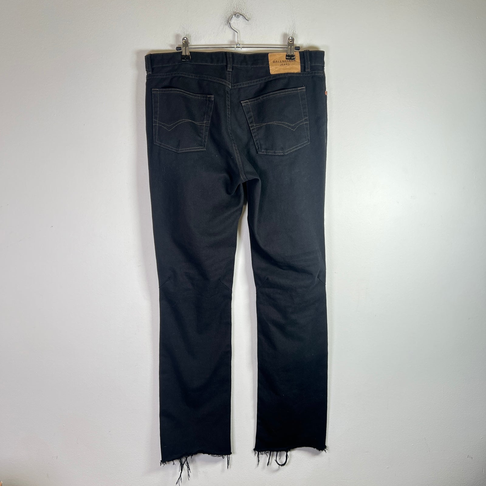 Balenciaga Black Destroyed-Cut Jeans