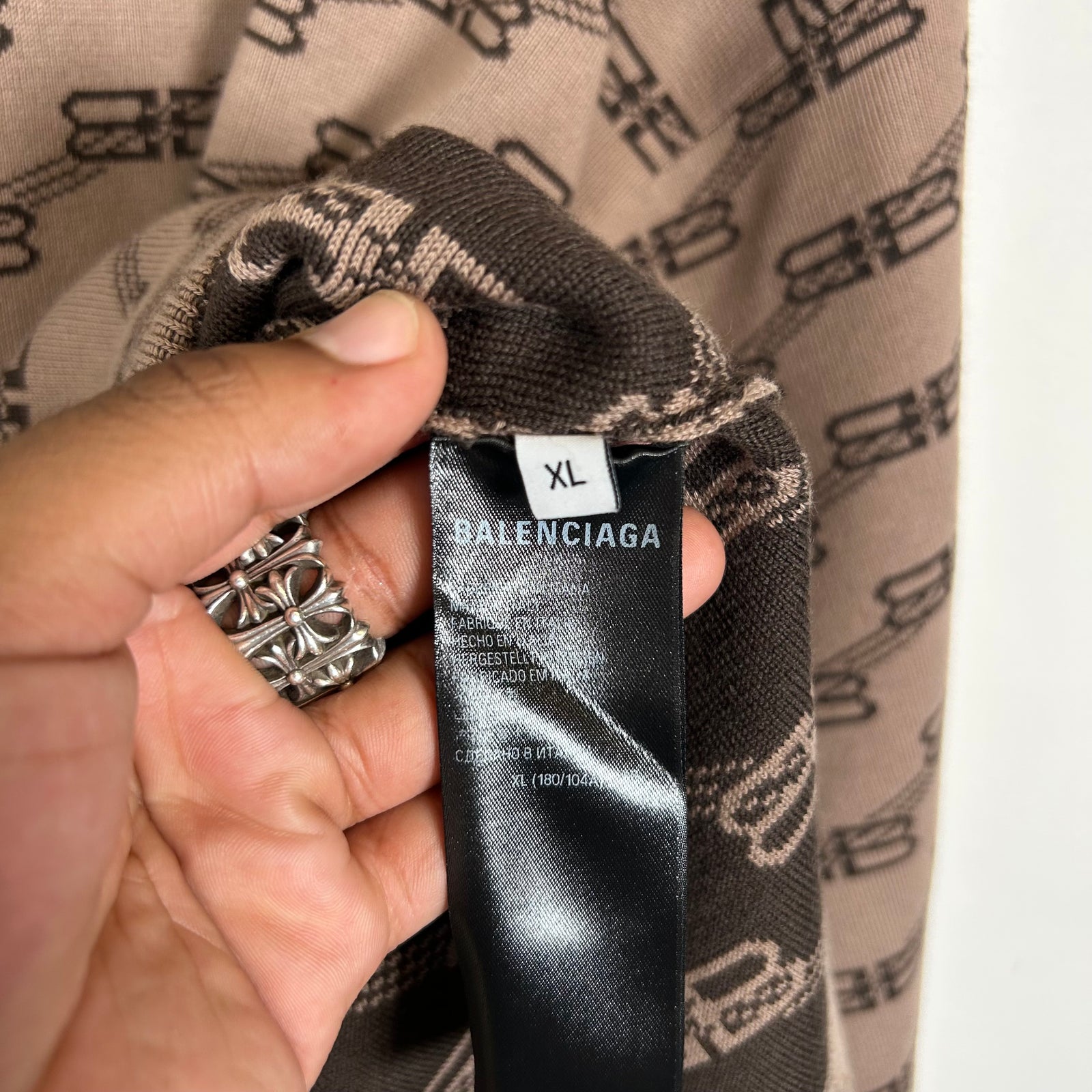 Balenciaga Brown BB Logo Knit Sweater Size XL