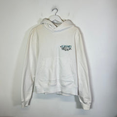 Amiri White/Teal Floral Logo Hoodie Size M