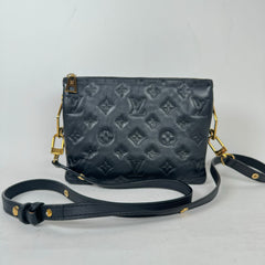Louis Vuitton Black Lambskin Embossed Coussin BB Bag