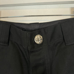 Chrome Hearts Black Double Knee Denim Carpenter Shorts Size 32